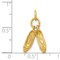 14K Yellow Gold 3D Ballet Slippers Charm Ballerina Jewerly 20mm x 7mm